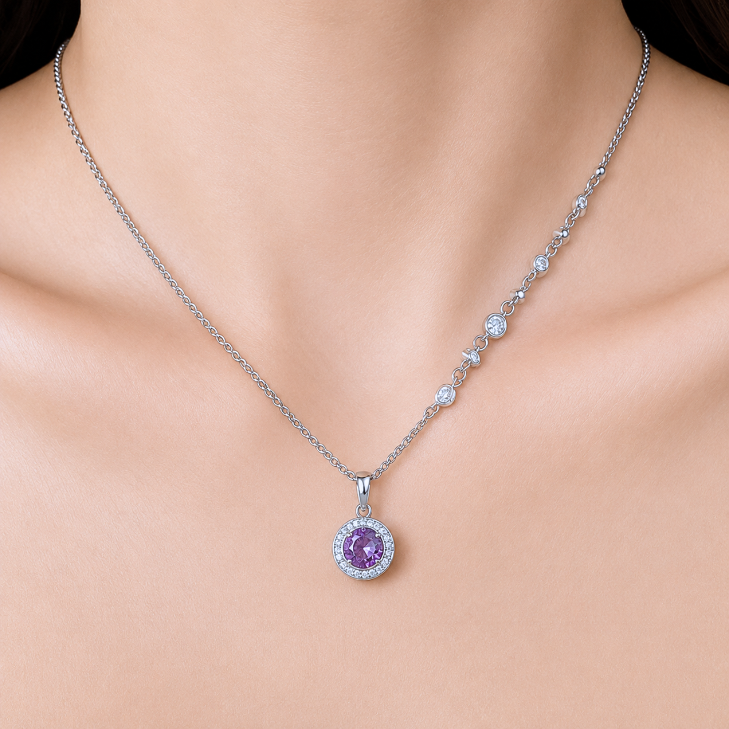 Collar de Plata 925 - Lila