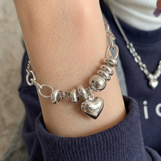 Pulsera de Plata 925 con colgante de corazón - Morgana