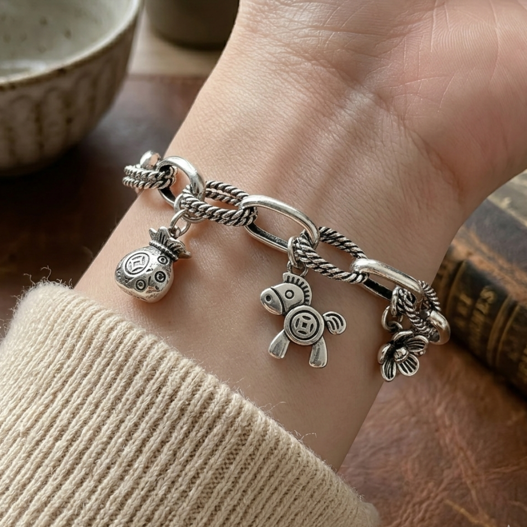 Pulsera de Plata 925 con colgantes - Acura