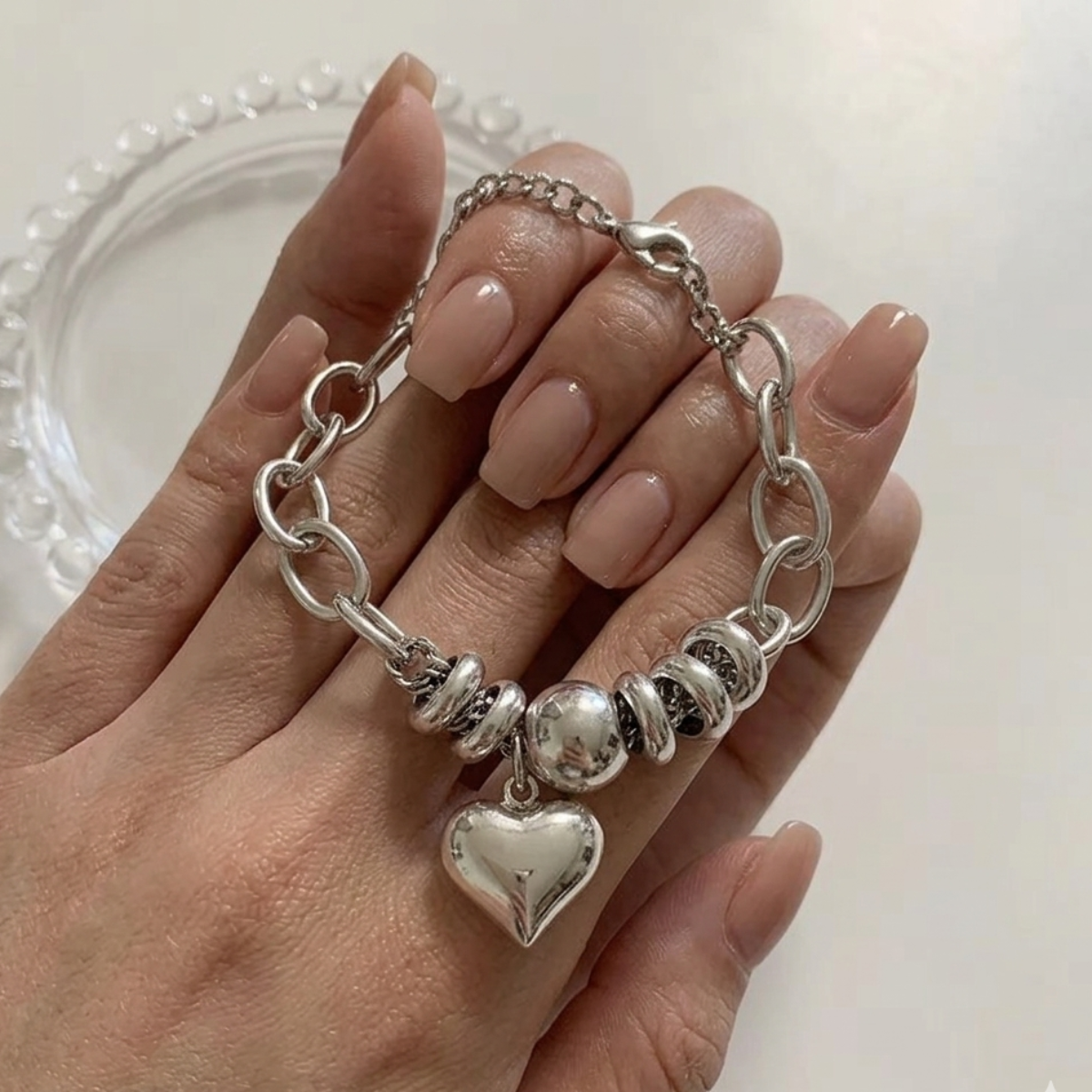 Pulsera de Plata 925 con colgante de corazón - Morgana