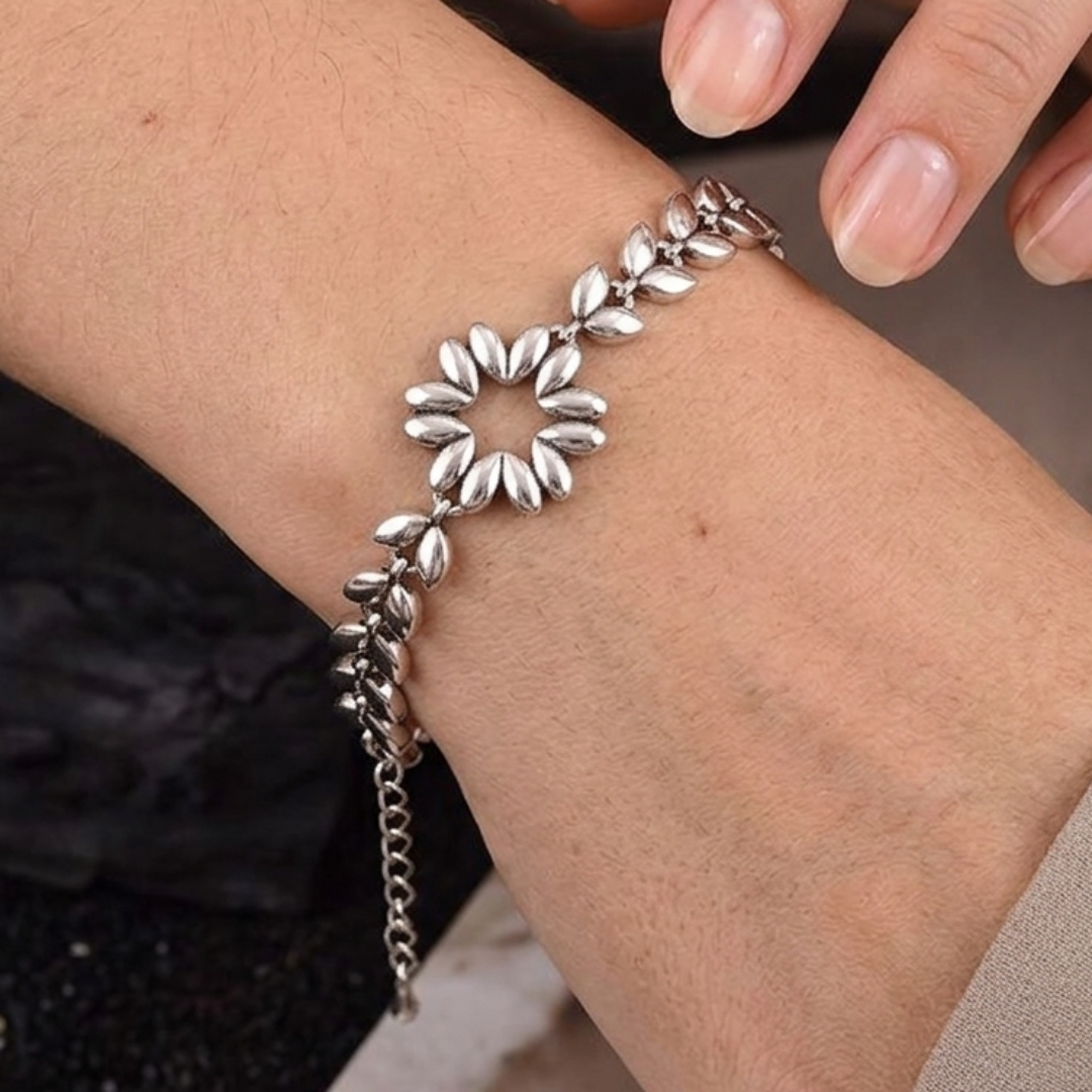 Pulsera de Plata 925 con cadena de hojas - Alba
