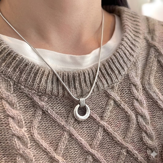 Collar de Plata 925 con anillo circular - Pacífico