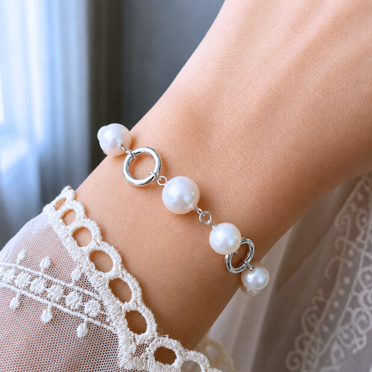 Pulsera de Plata 925 - Perlas
