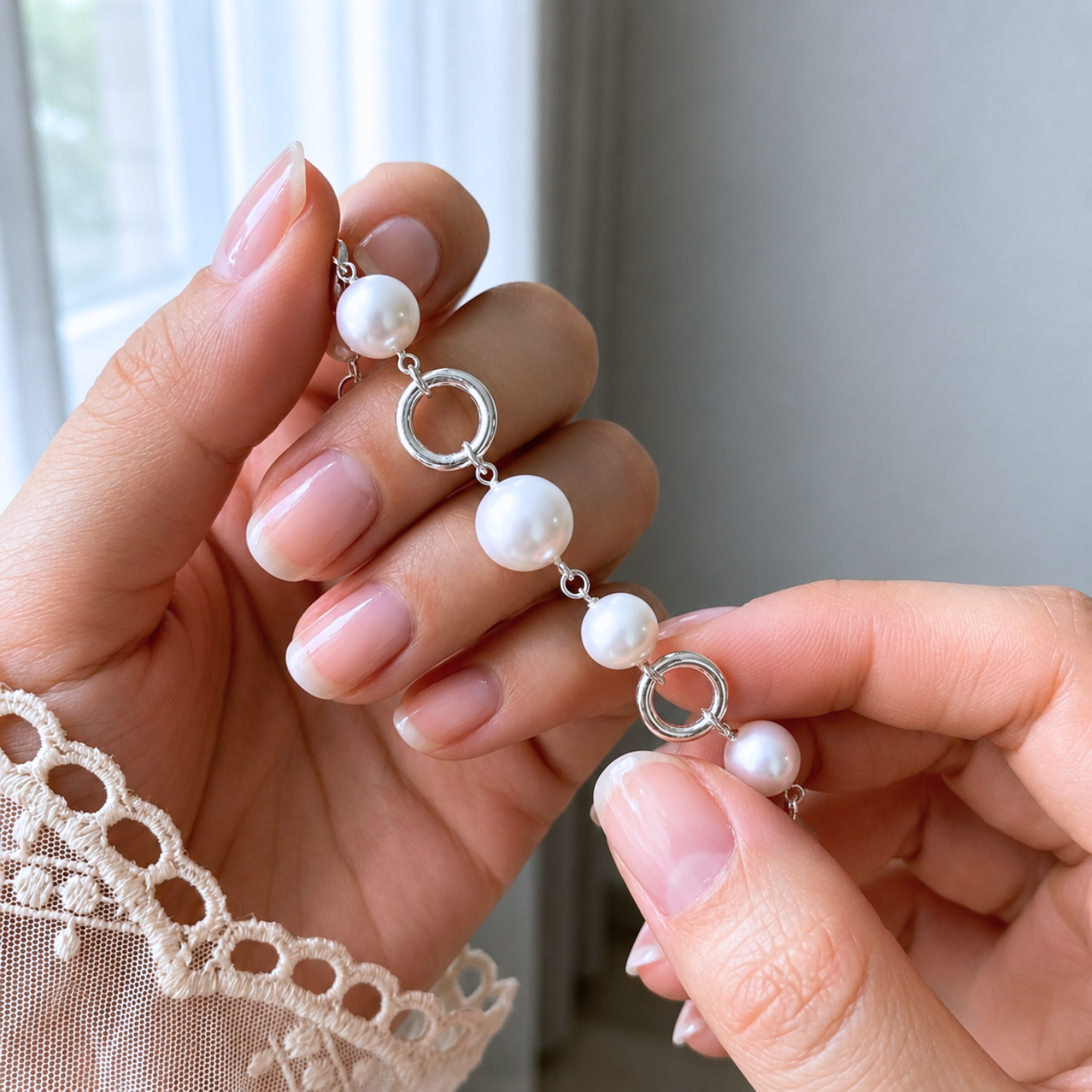 Pulsera de Plata 925 - Perlas