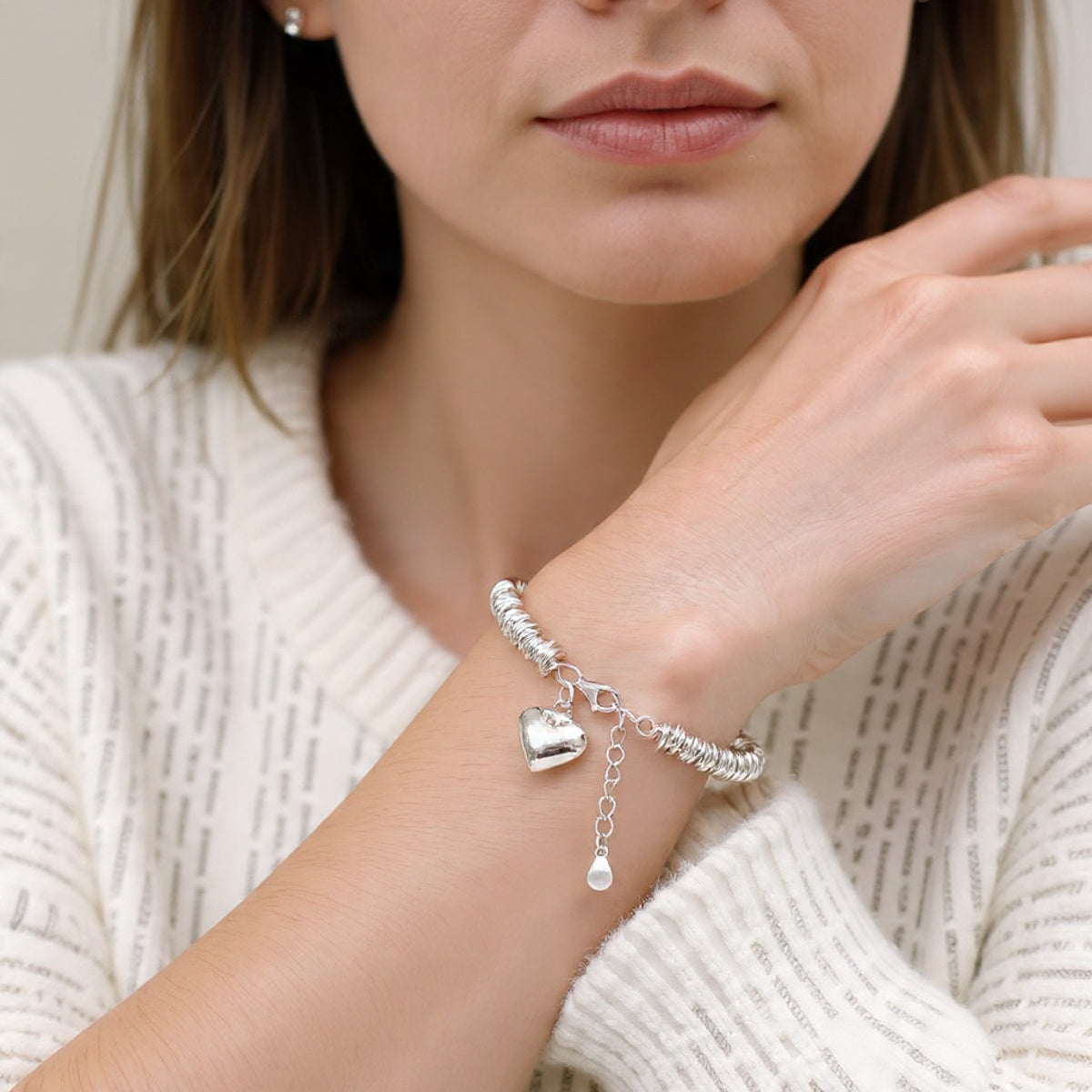 Pulsera de Plata 925 con colgante en forma de corazón - Zanyra