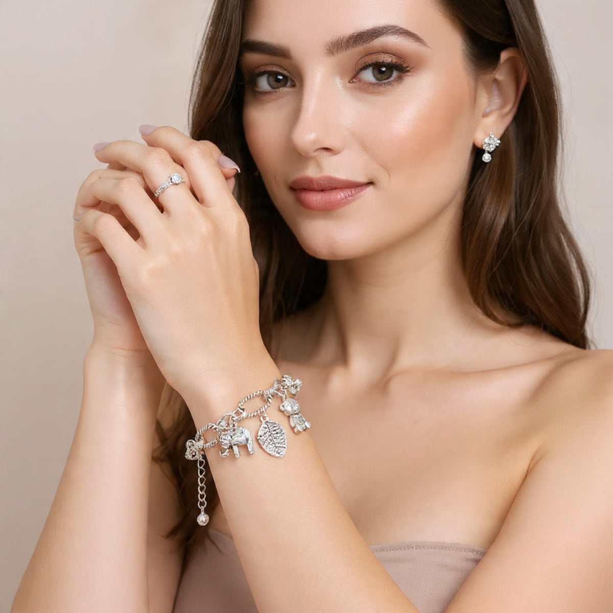 Pulsera de Plata 925 con colgantes - Nathalia