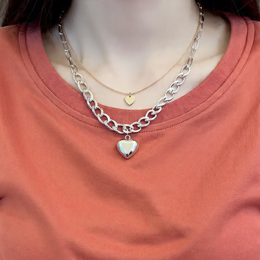 Collar de Plata 925 con cadena y colgante de corazón - Charlotte