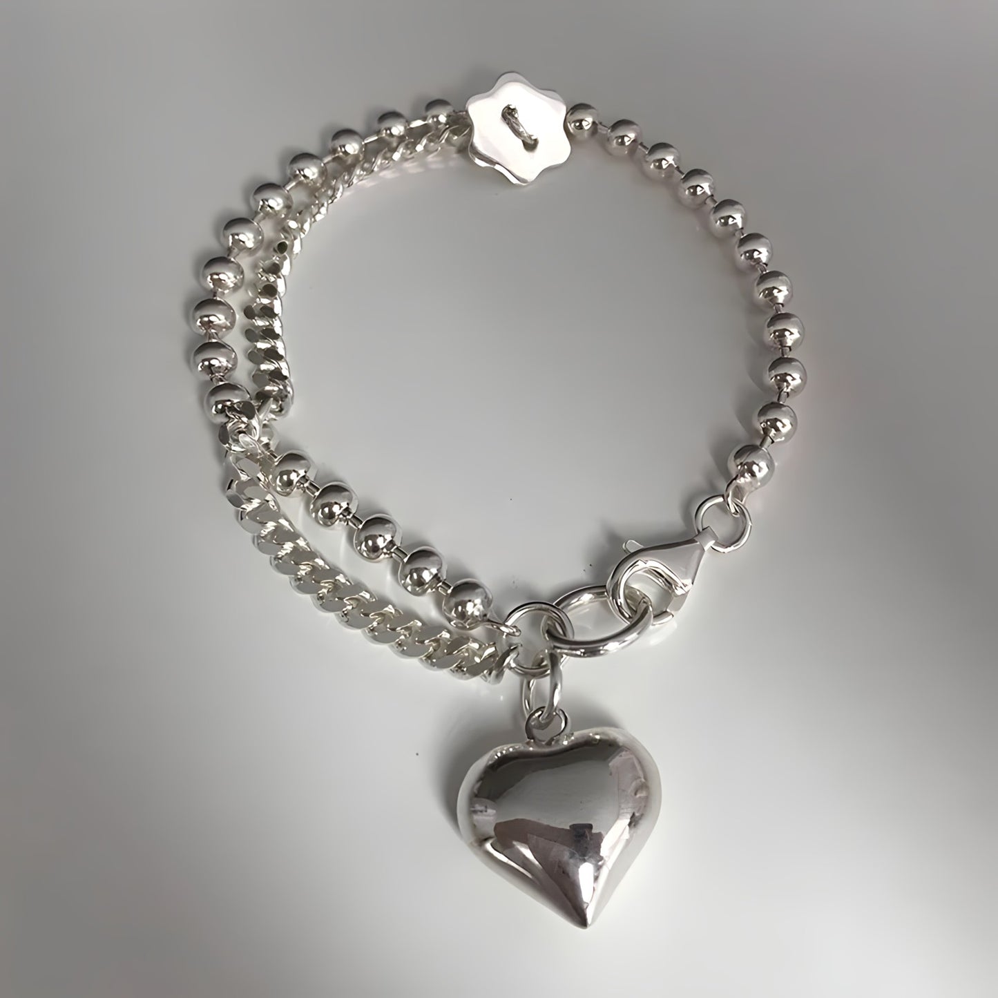 Pulsera de Plata 925 con colgante en forma de corazón - Nina